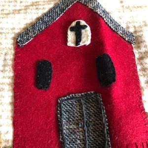 Handmade Wool and flannel wall hanging